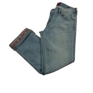 Lucky Brand Embroidered Western/Southwestern/Aztec Cropped Jeans Women's 4/27